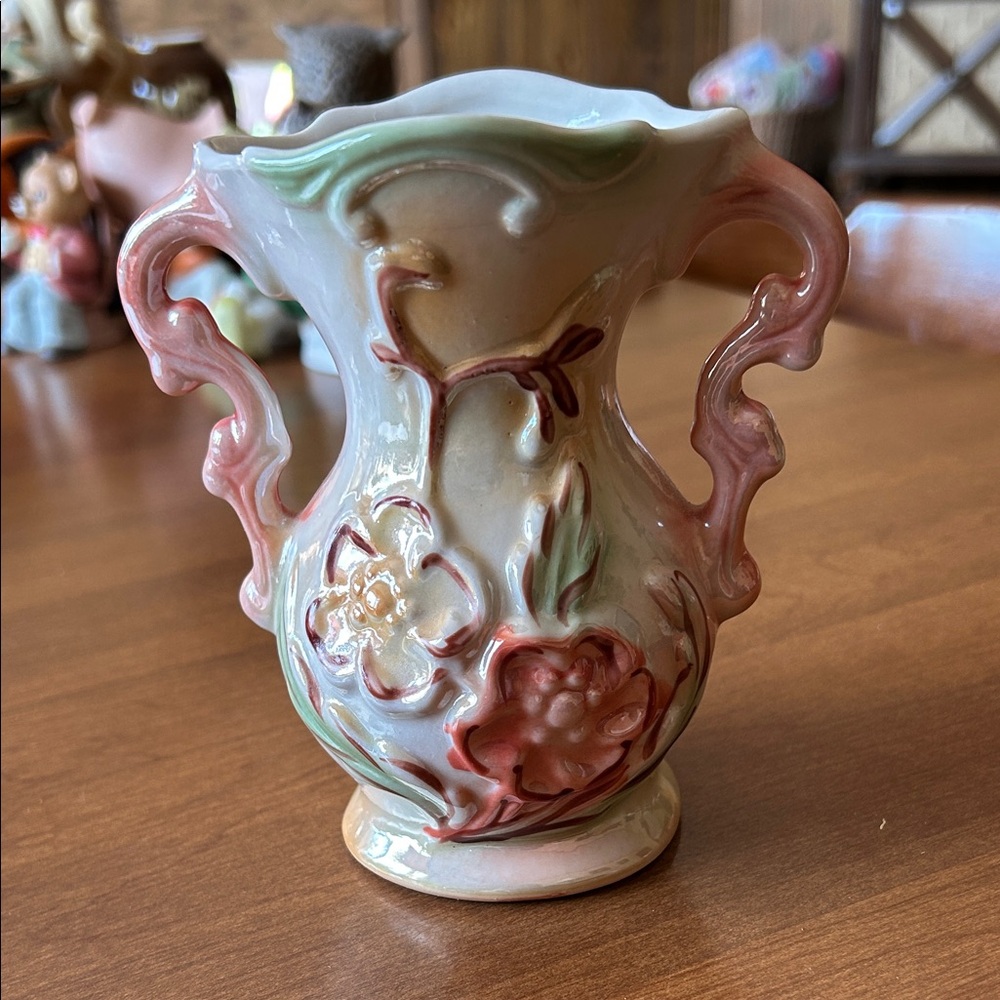 Made in Brazil Lusterware Pastel Floral Vase